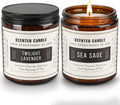 Candles for Home Scented, Scented Candles, Twilight Lavender and Sea Sage, 14.4 Oz- Pack of 2 with Amber Glass Jars Package, 100 Hour Burn Time, Soy Candles for Ideal Gifts for Various Festivals